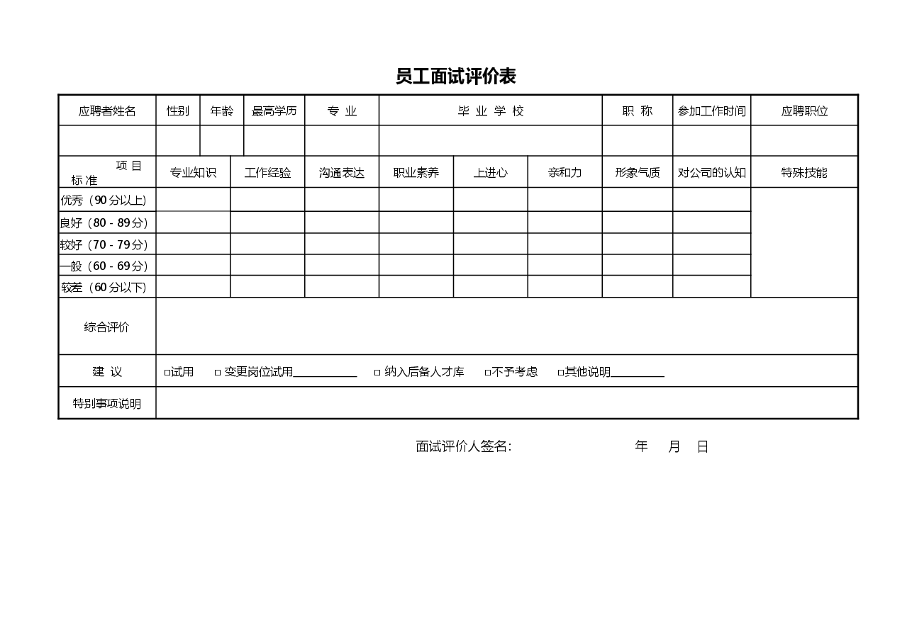 面试评价表版本.doc,第1页预览
