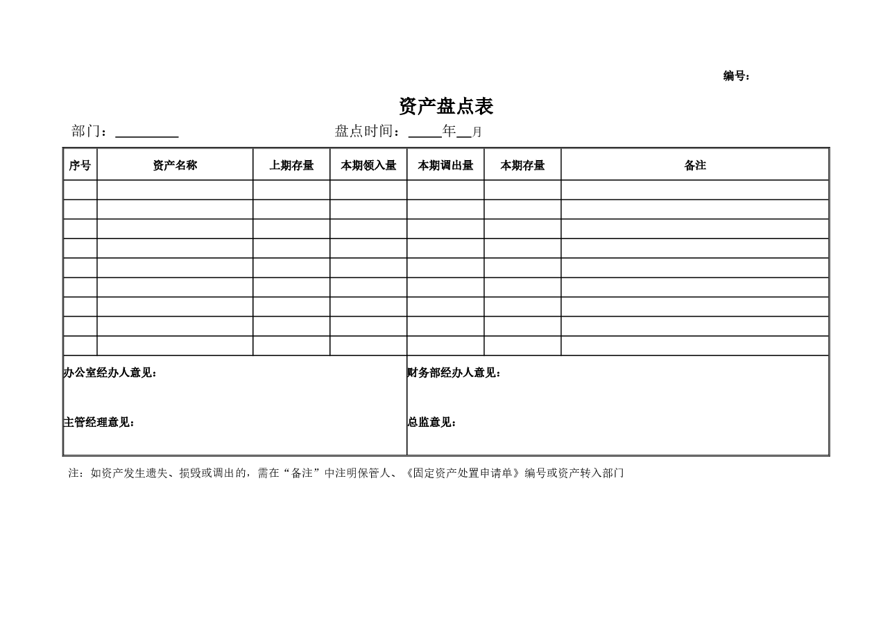公司固定资产盘点表.doc,第1页预览