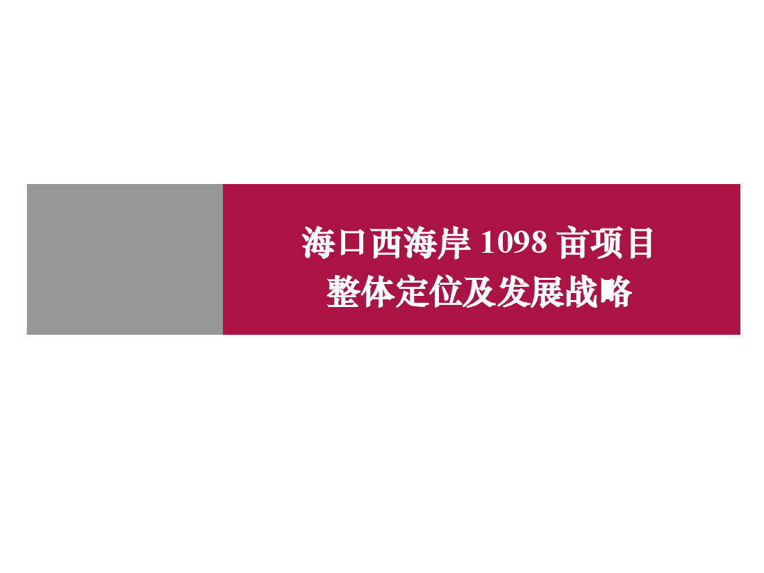 海南海岸1098亩项目整体定位及发展战略报告.ppt,第1页预览