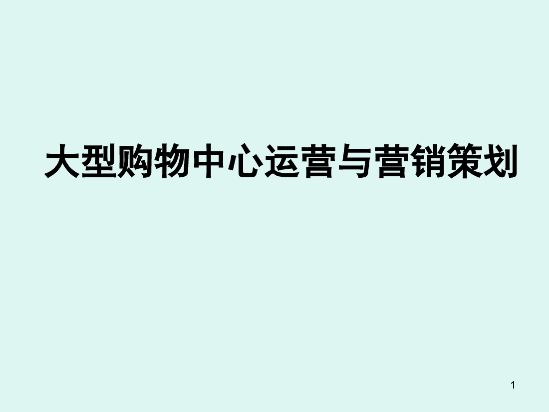 大型购物中心运营与营销策划.ppt,第1页预览