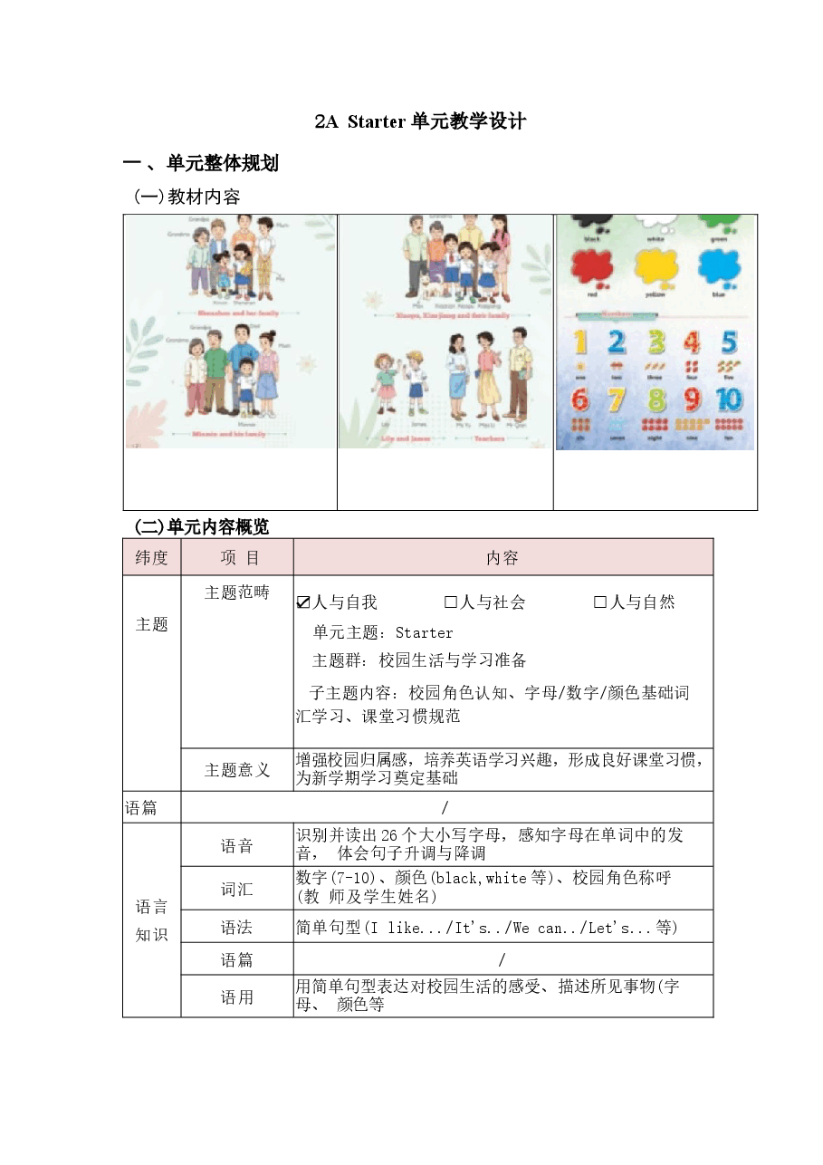 沪教版英语二年级上册全册教案(2026-2027学年).docx,第2页预览