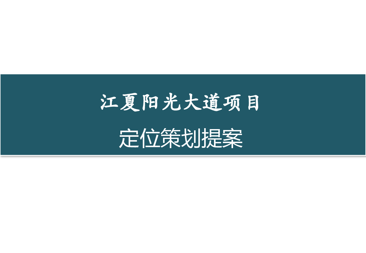 江夏阳光大道项目定位策划提案.pptx,第1页预览