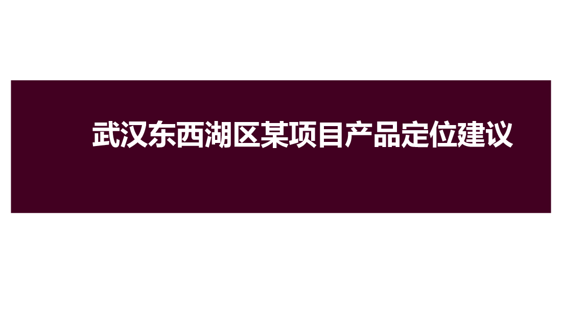 武汉东西湖区某住宅项目产品定位建议.ppt,第1页预览