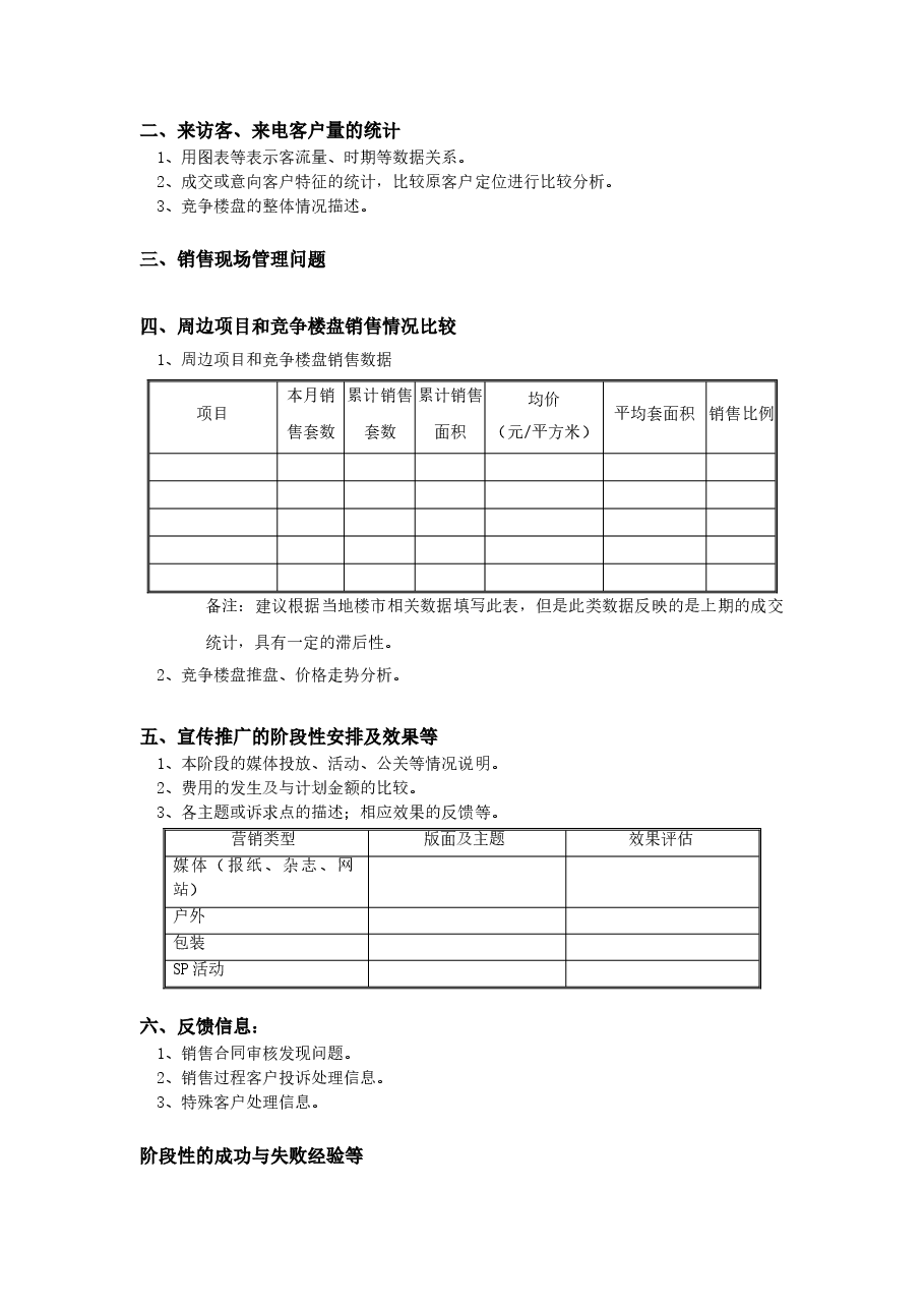 地产项目营销月度总结报告模板.doc,第2页预览
