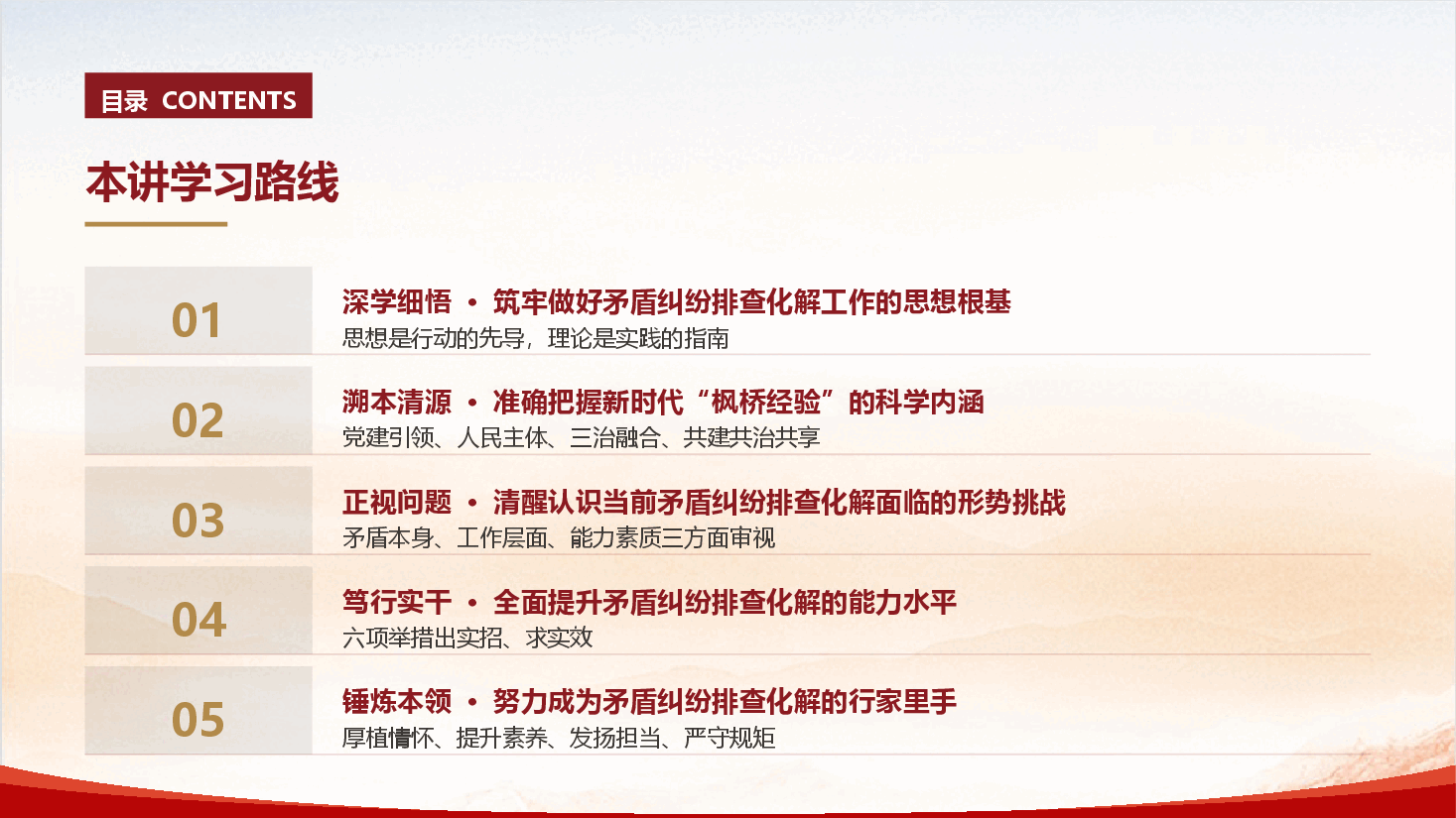 基层治理专题党课《践行新时代 “枫桥经验”，提升矛盾纠纷排查化解能力》（PPT+文字稿）.pptx，第3页预览