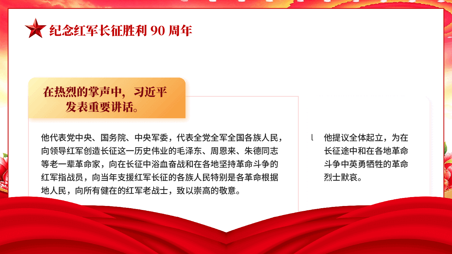 纪念中国工农红军长征胜利90周年大会重要讲话专题党课PPT.pptx，第4页预览