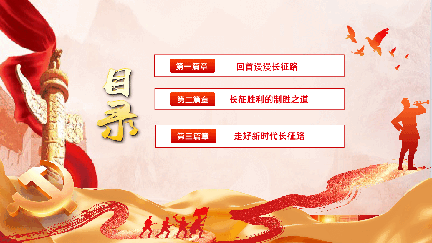 学习贯彻习近平总书记在纪念中国工农红军长征胜利90周年大会上的重要讲话精神-弘扬伟大长征精神走好新时代长征路.pptx，第3页预览