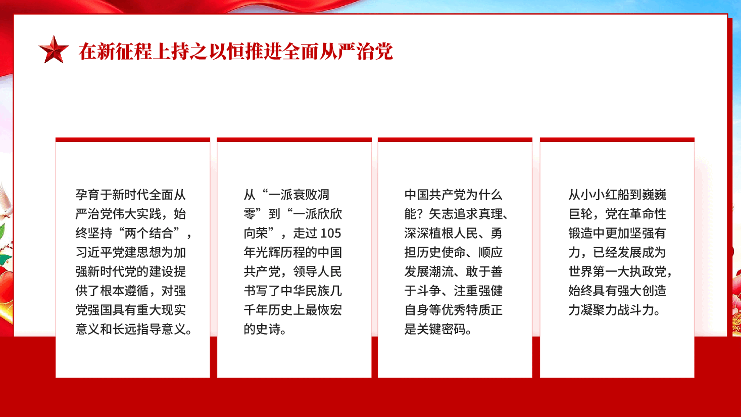 在新征程上持之以恒推进全面从严治党专题党课PPT.pptx，第4页预览